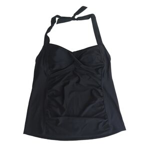Halter Style Maternity Bathing Suit Top XL Black Swimwear